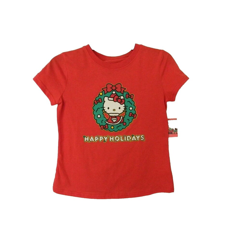 Hello Kitty Sanrio Christmas Tee Girls Size 12 Red Holiday NWT
